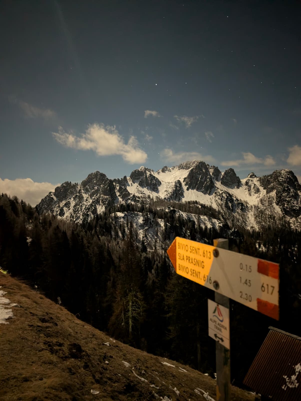 MONTE LUSSARI DI NOTTE: SENTIERO DEL PELLEGRINO IN INVERNO